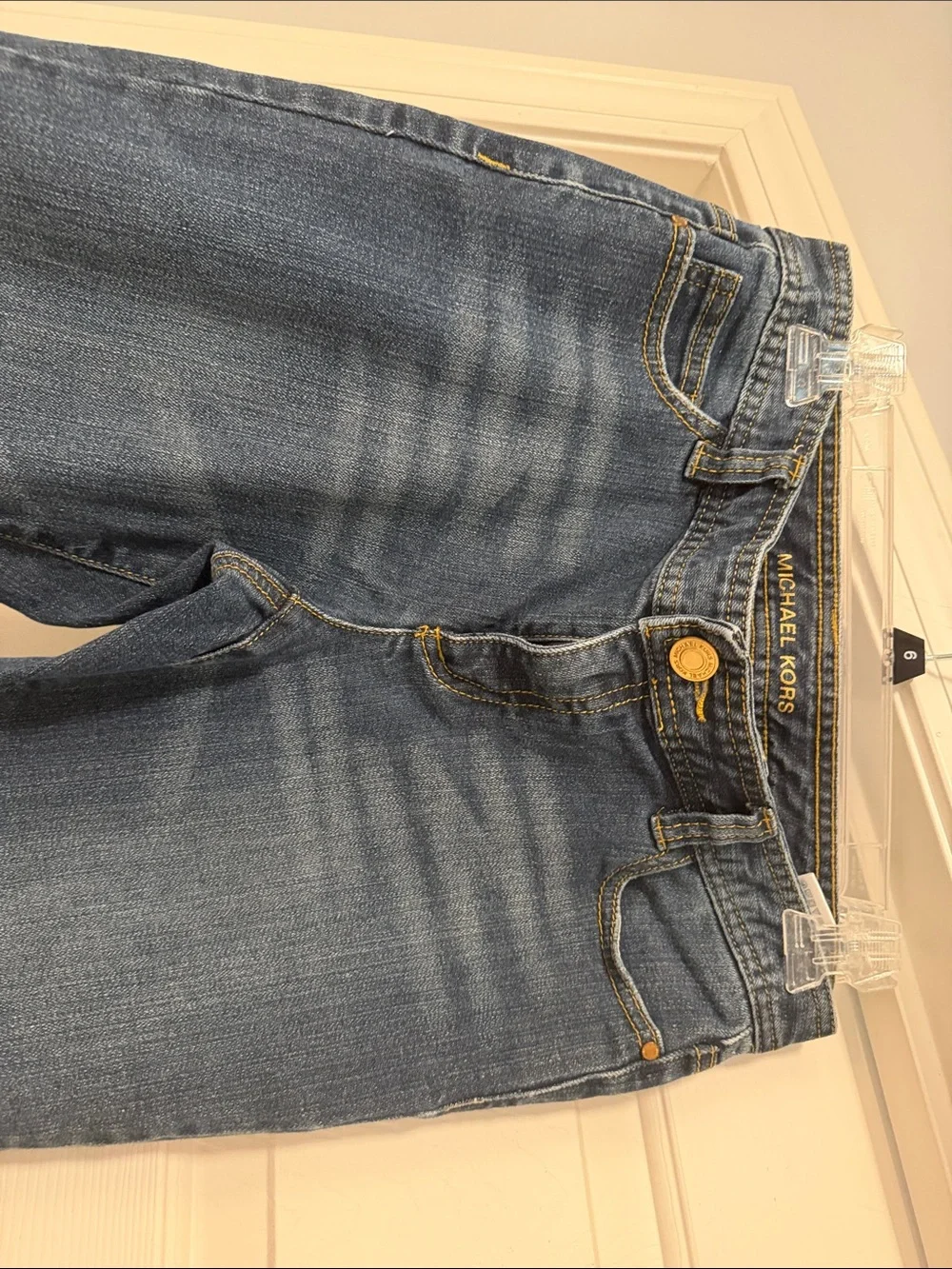 Michael Kors Women's Blue Straight-Leg Jeans